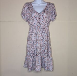 P.S.Kate Dress Floral Baby Doll Light Blue and Pink
